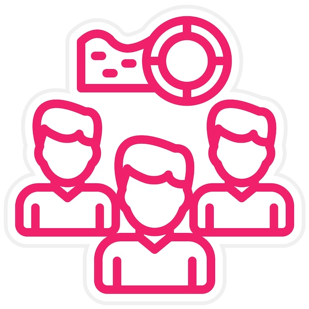 Estilo del icono del equipo de socorro en desastres de diseño vectorial