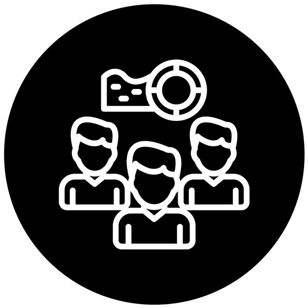 Estilo del icono del equipo de socorro en desastres de diseño vectorial