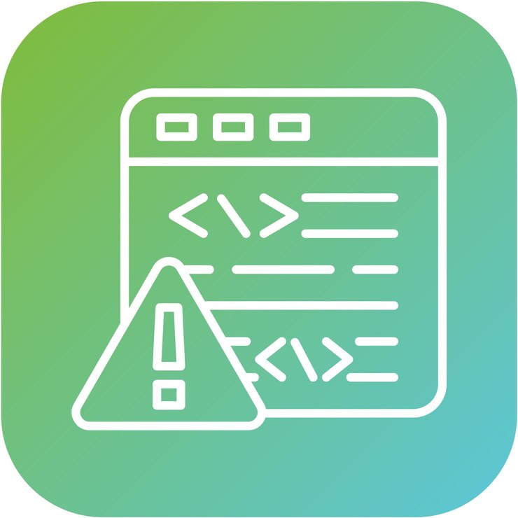 Vector estilo del icono del error de código de diseño vectorial