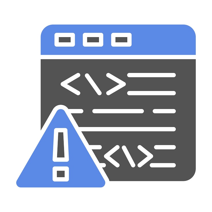 Vector estilo del icono del error de código de diseño vectorial