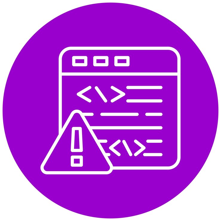 Vector estilo del icono del error de código de diseño vectorial