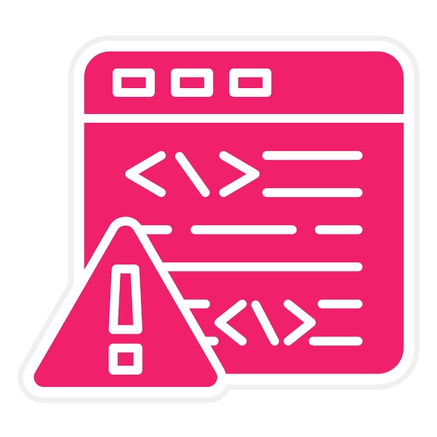 Estilo del icono del error de código de diseño vectorial