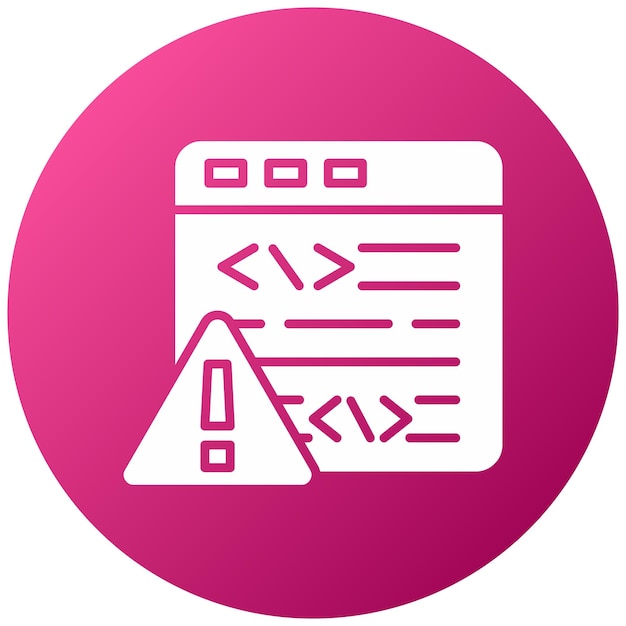 Estilo del icono del error de código de diseño vectorial
