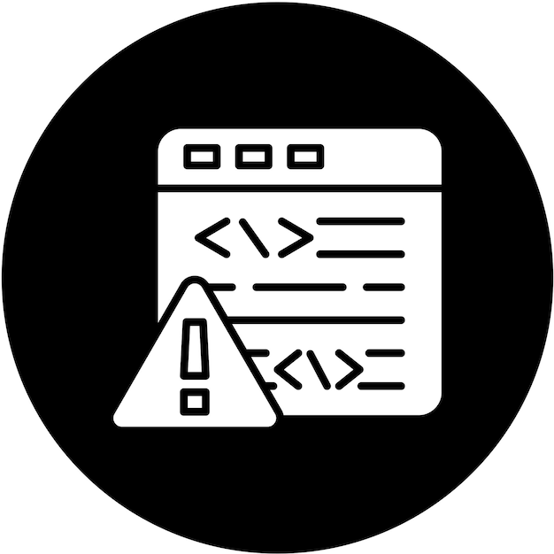 Estilo del icono del error de código de diseño vectorial