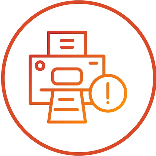 Estilo del icono de error de la impresora de diseño vectorial
