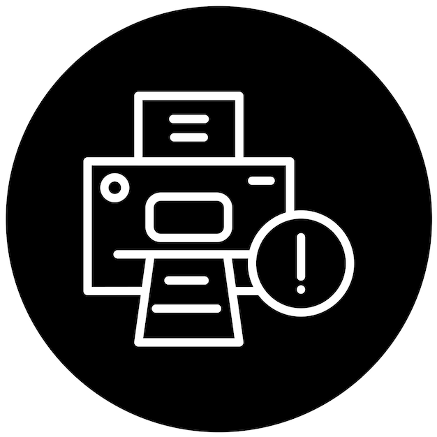Estilo del icono de error de la impresora de diseño vectorial