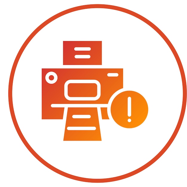 Estilo del icono de error de la impresora de diseño vectorial