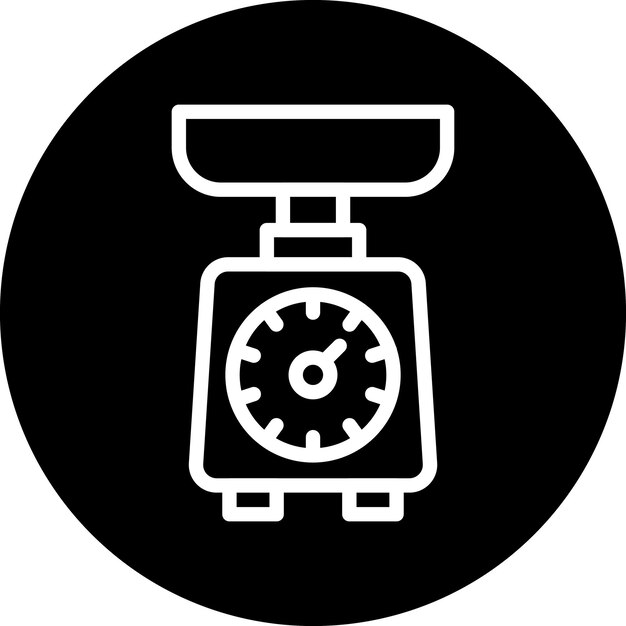 Estilo del icono de la escala de cocina de diseño vectorial
