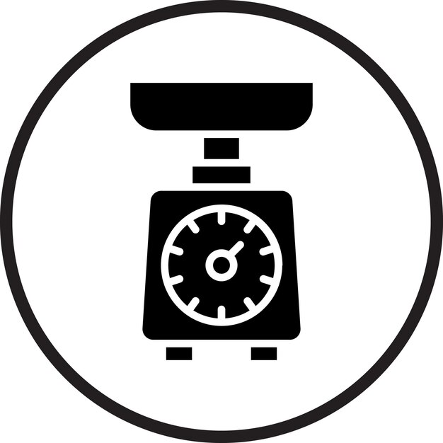 Estilo del icono de la escala de cocina de diseño vectorial