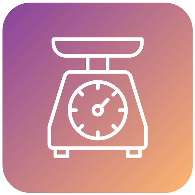 Estilo del icono de la escala de cocina de diseño vectorial