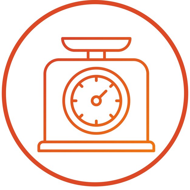 Estilo del icono de la escala de cocina de diseño vectorial