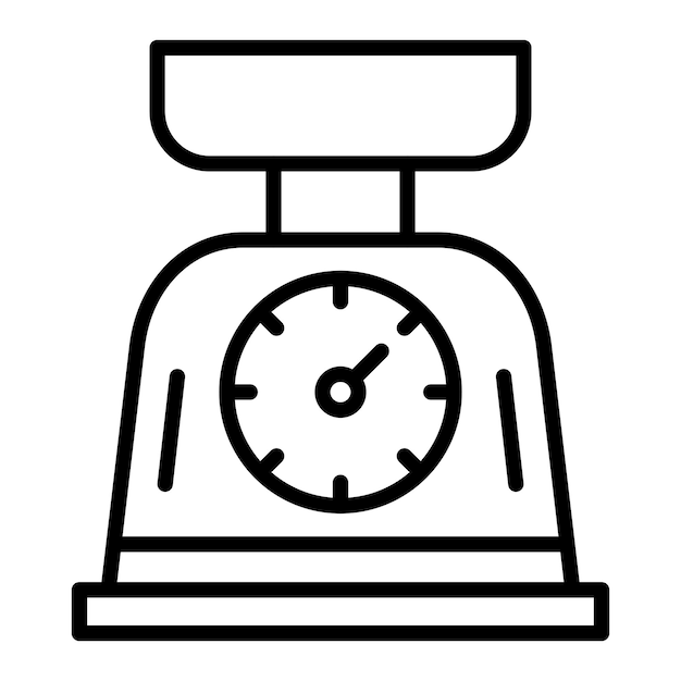 Estilo del icono de la escala de cocina de diseño vectorial
