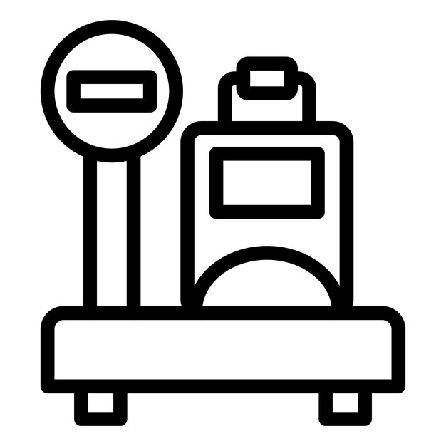 Estilo del icono de la escala de equipaje de diseño vectorial