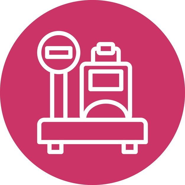 Estilo del icono de la escala de equipaje de diseño vectorial