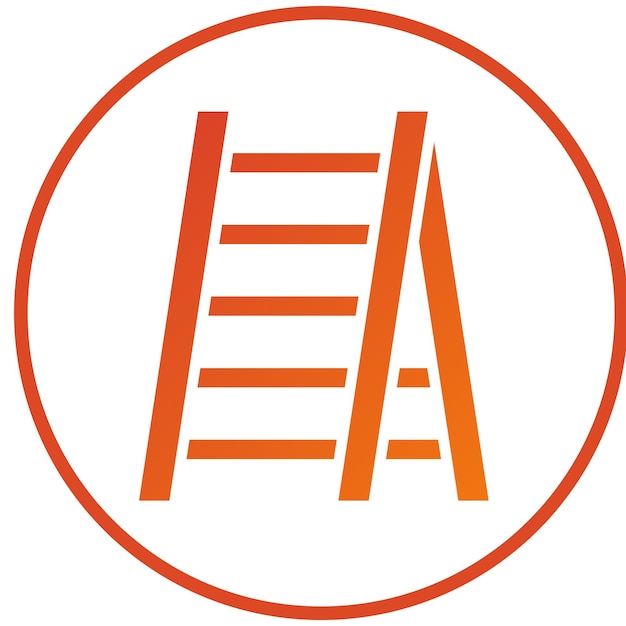 Estilo del icono de la escalera de diseño vectorial