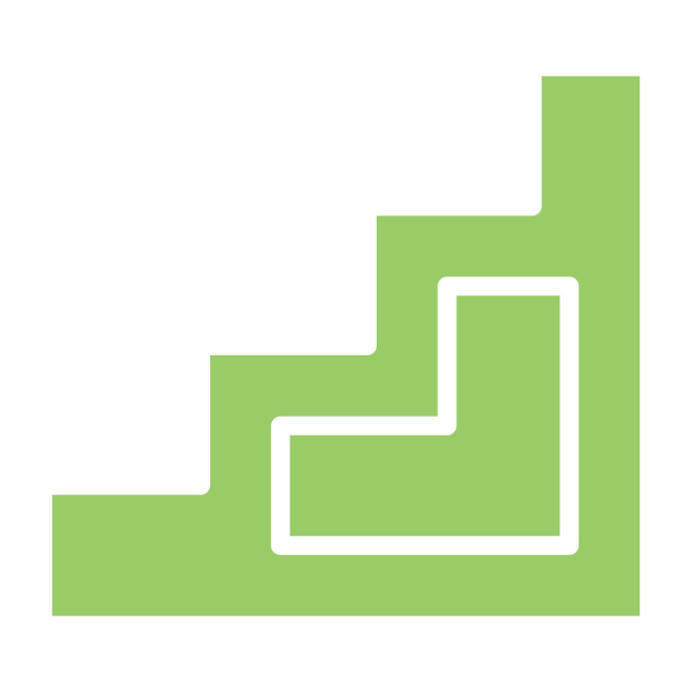 Estilo del icono de la escalera de diseño vectorial