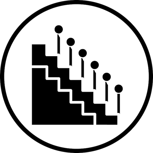 Estilo del icono de las escaleras de diseño vectorial