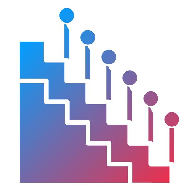 Estilo del icono de las escaleras de diseño vectorial