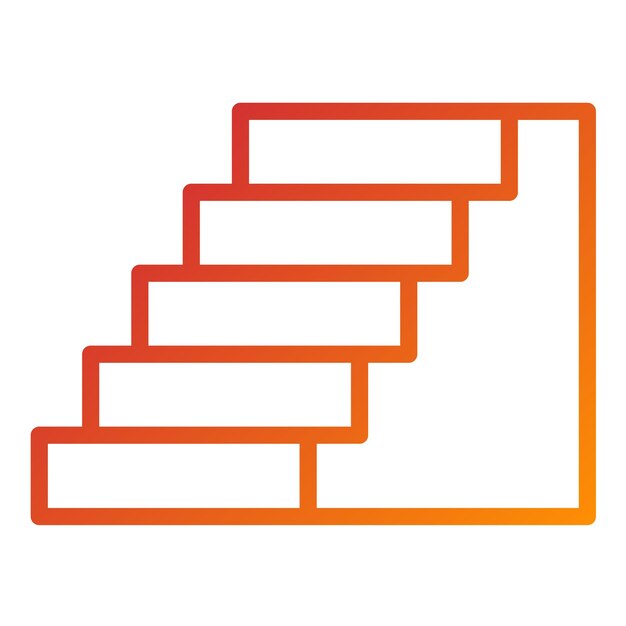 Estilo del icono de las escaleras de diseño vectorial