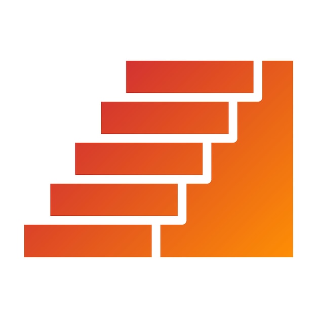Estilo del icono de las escaleras de diseño vectorial