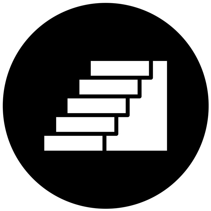 Estilo del icono de las escaleras de diseño vectorial