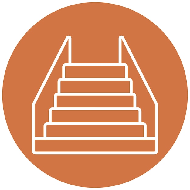 Estilo del icono de las escaleras de diseño vectorial