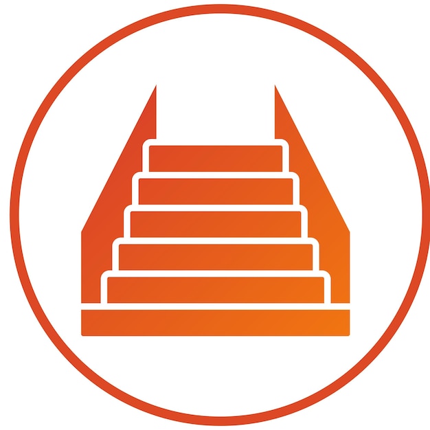 Estilo del icono de las escaleras de diseño vectorial