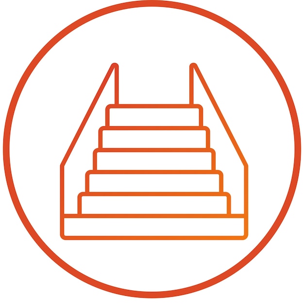 Estilo del icono de las escaleras de diseño vectorial