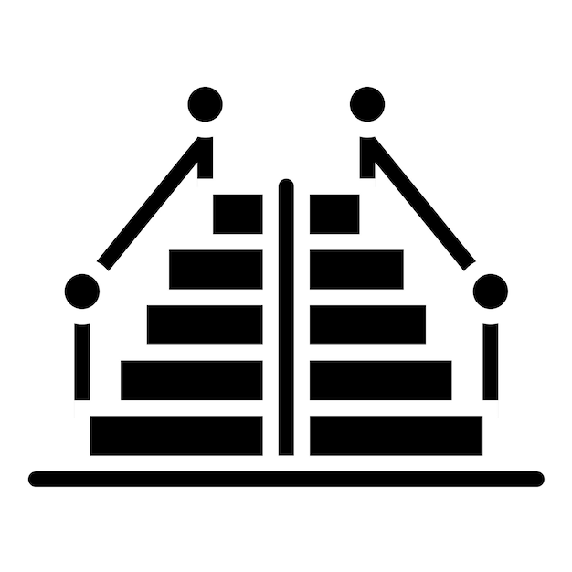Estilo del icono de las escaleras de diseño vectorial