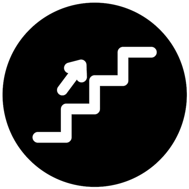 Estilo del icono de las escaleras de diseño vectorial