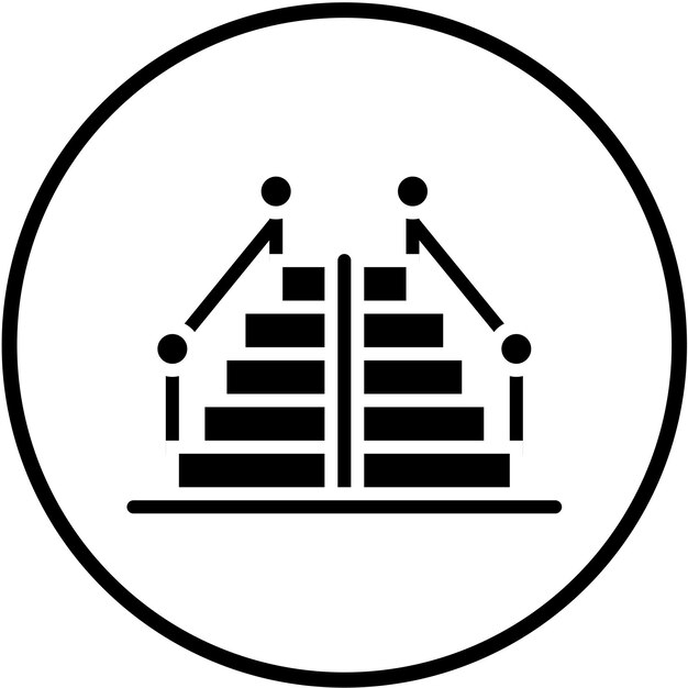 Estilo del icono de las escaleras de diseño vectorial