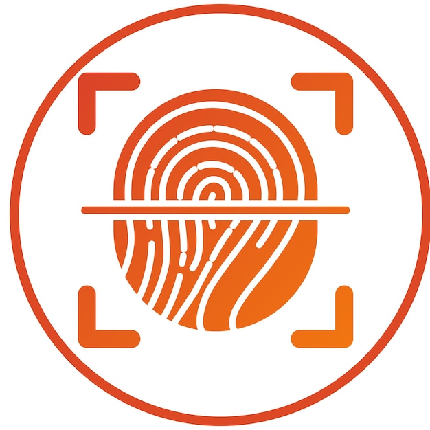 Estilo del icono de escaneo de huellas dactilares de diseño vectorial