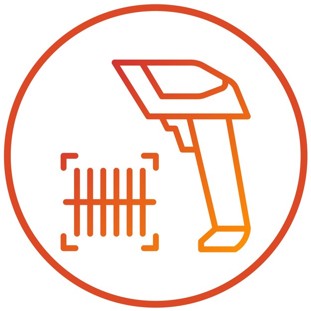 Estilo del icono del escáner de códigos de barras de diseño vectorial