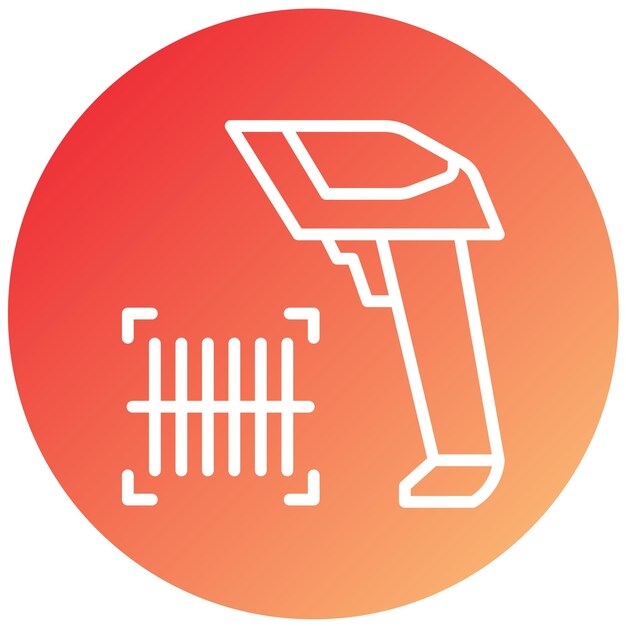 Estilo del icono del escáner de códigos de barras de diseño vectorial