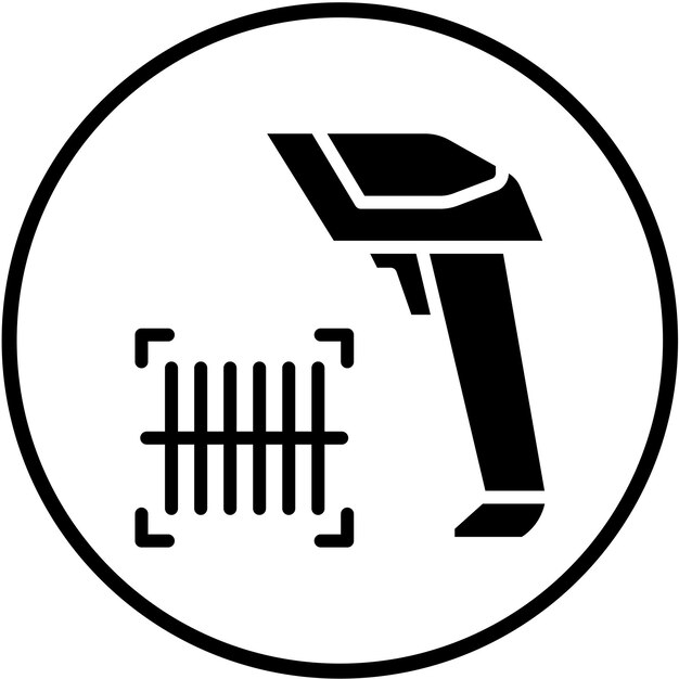 Estilo del icono del escáner de códigos de barras de diseño vectorial