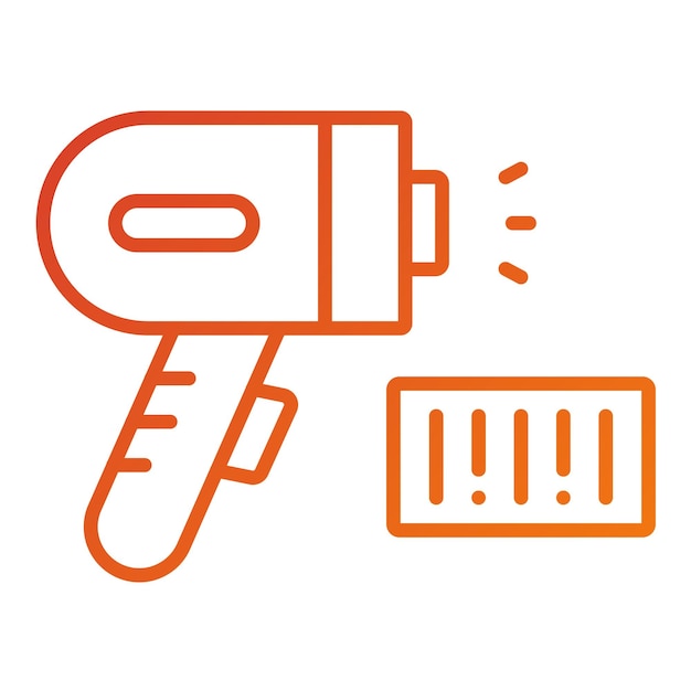 Estilo del icono del escáner de códigos de barras de diseño vectorial