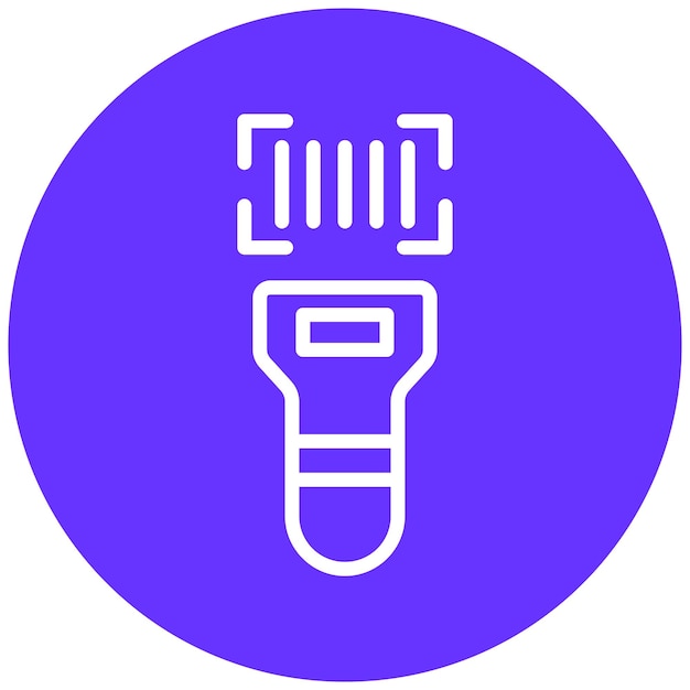 Estilo del icono del escáner de códigos de barras de diseño vectorial