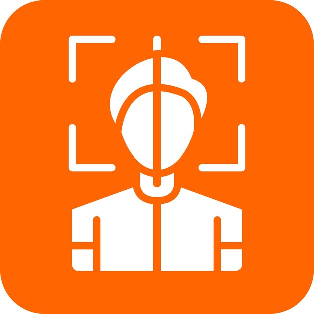 Estilo del icono del escáner facial