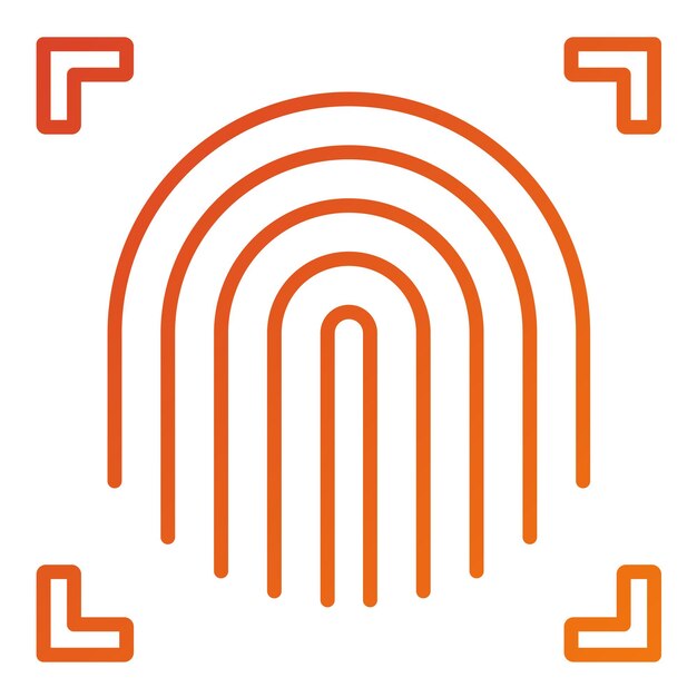 Estilo del icono del escáner de huellas dactilares