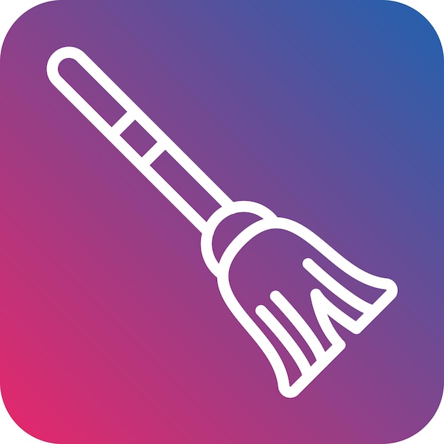 Estilo del icono de la escoba de diseño vectorial