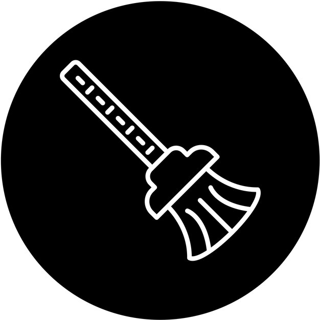 Estilo del icono de la escoba de diseño vectorial