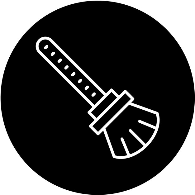 Estilo del icono de la escoba de diseño vectorial