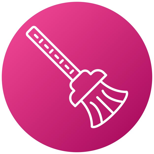 Estilo del icono de la escoba de diseño vectorial