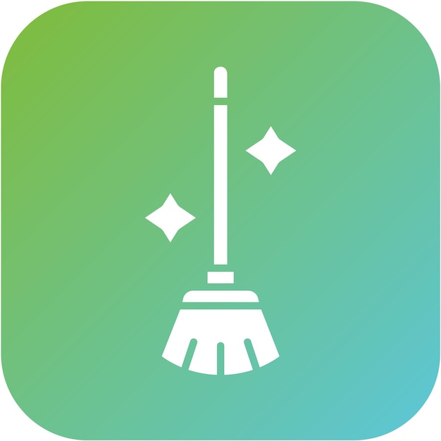 Estilo del icono de la escoba de diseño vectorial