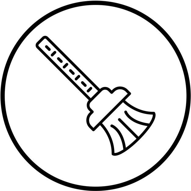Estilo del icono de la escoba de diseño vectorial