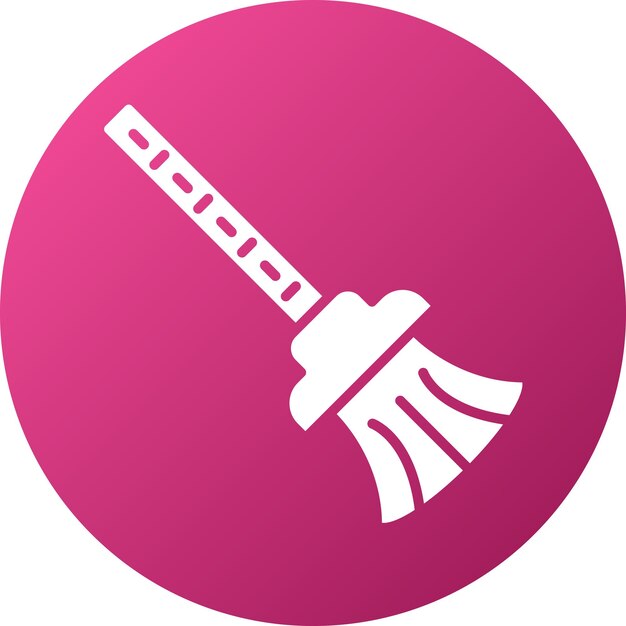 Estilo del icono de la escoba de diseño vectorial