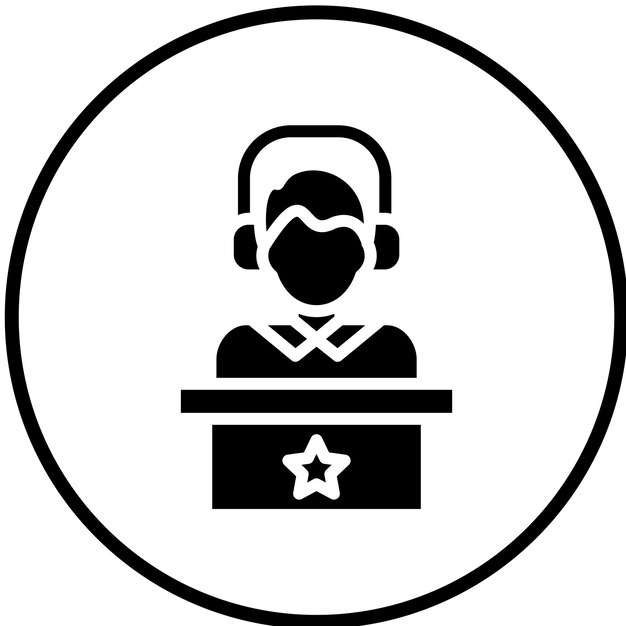 Estilo del icono del escritorio del agente de diseño vectorial