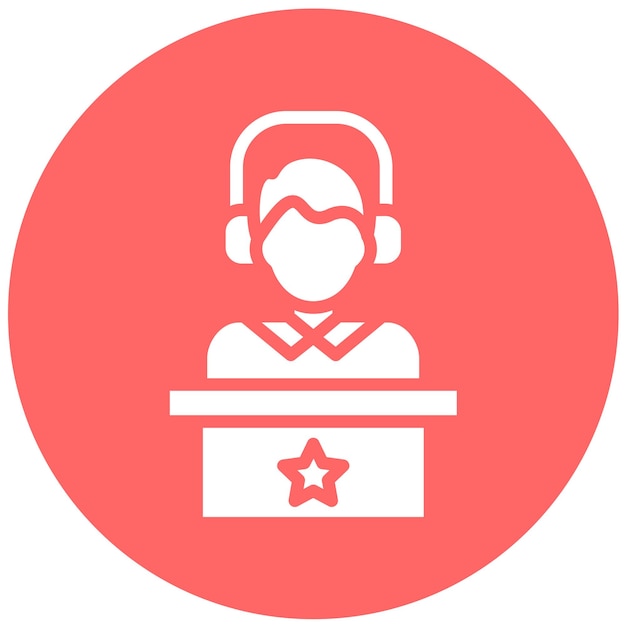Estilo del icono del escritorio del agente de diseño vectorial