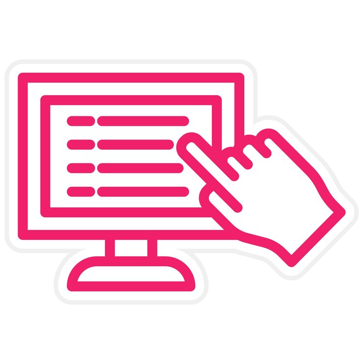 Vector estilo del icono del escritorio de autoservicio de diseño vectorial
