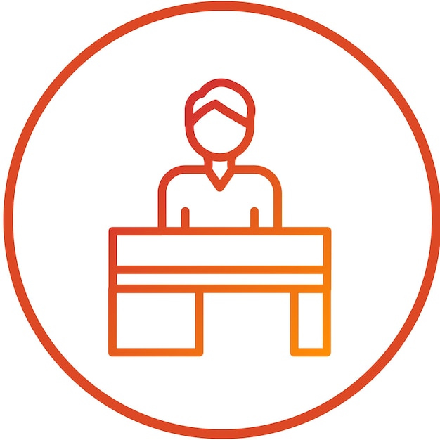 Estilo del icono del escritorio de autoservicio de diseño vectorial